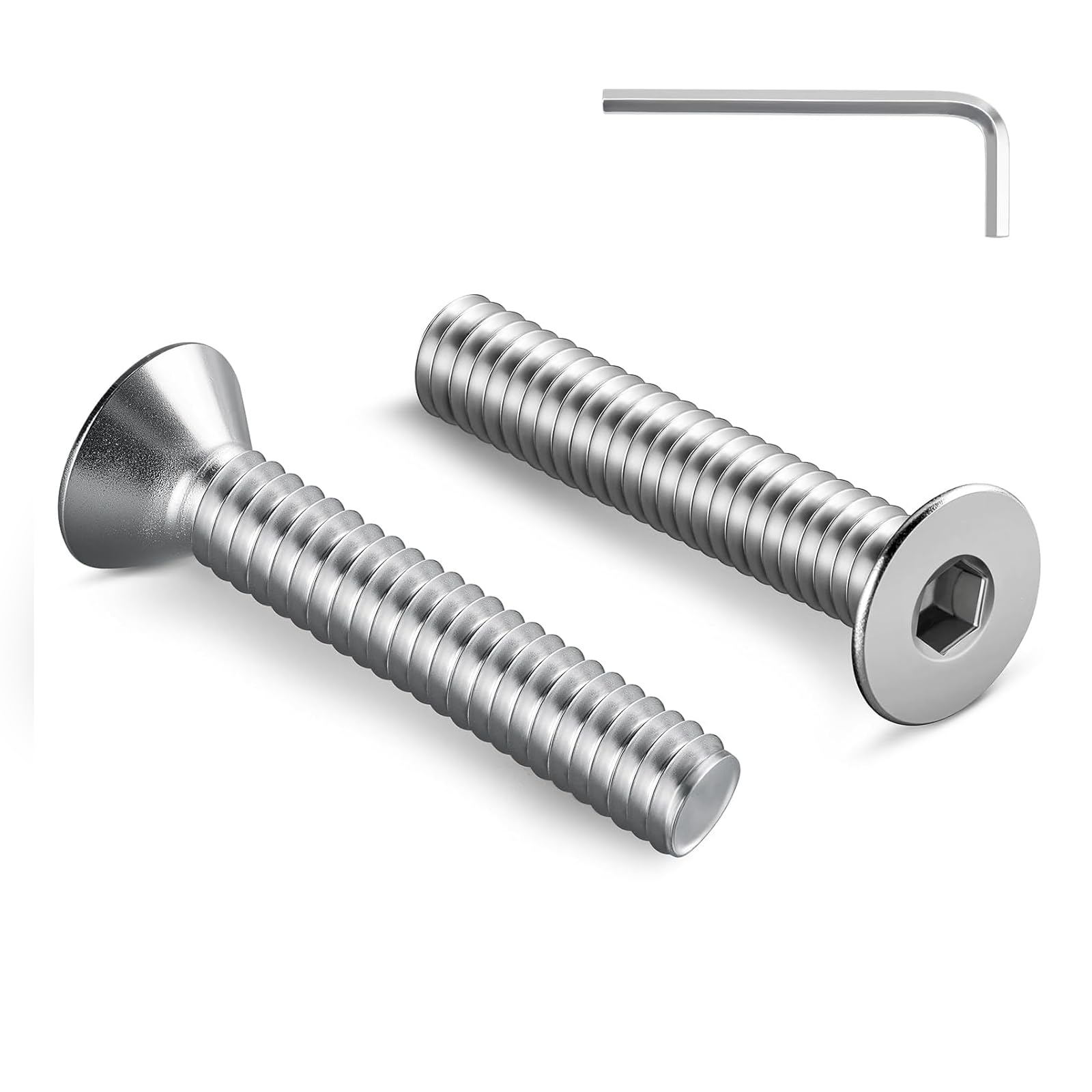 20 Stück M8 x 40 mm Senkkopfschrauben Innensechskant Antrieb Schrauben Edelstahl A2 V2A Vollgewinde mit Innensechskantschlussel