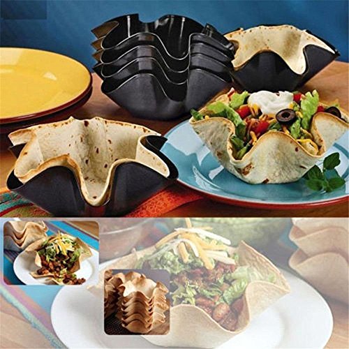4pcs 6inch Non Stick Taco Tortilla Pan Bowl Salad Shell Mold Home Baking Shell Bowl