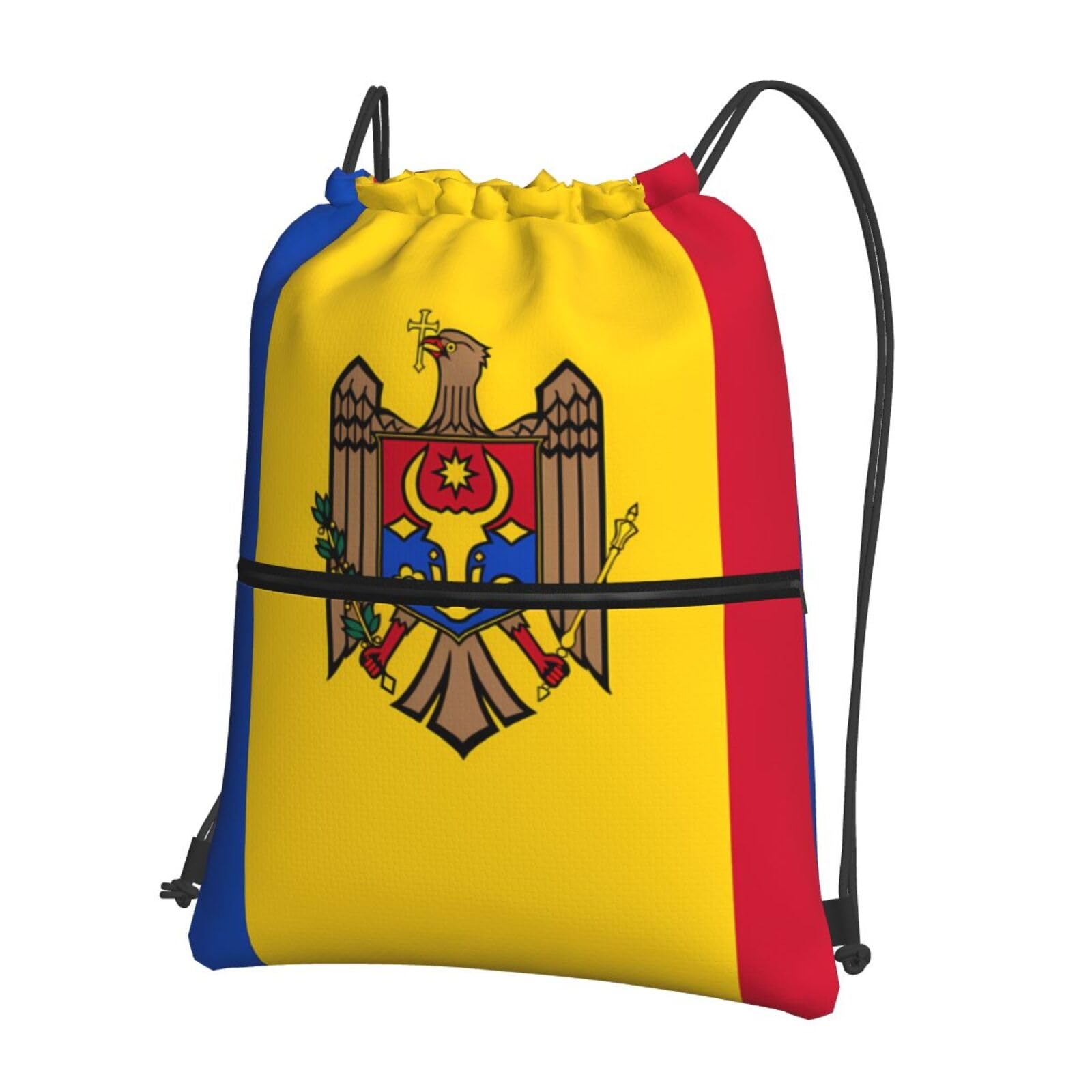 Ninainaid Flag of Moldova Drawstring zipper Backpack Drawstring Backpack Bag SportGymSackpack Gym Shopping Sport Yoga.