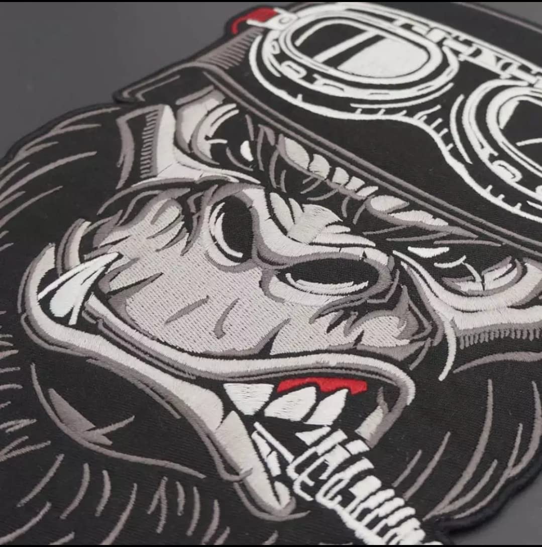 Set Kit 3 TOPPE RICAMATE TERMOADESIVE - BIG PATCH - Toppe, Patch Biker, Grande set per Gilet da Moto, Iron-On per Decorare Abbigliamento da Moto, Giubbotto Fai da Te