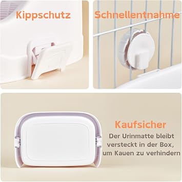 Rabbit Toilet Medium Small Animal Cat Litter Box for Cages Removable Corner Toilet Potty Trainer for Rabbits Guinea Pigs Hamsters Chinchillas (Green)