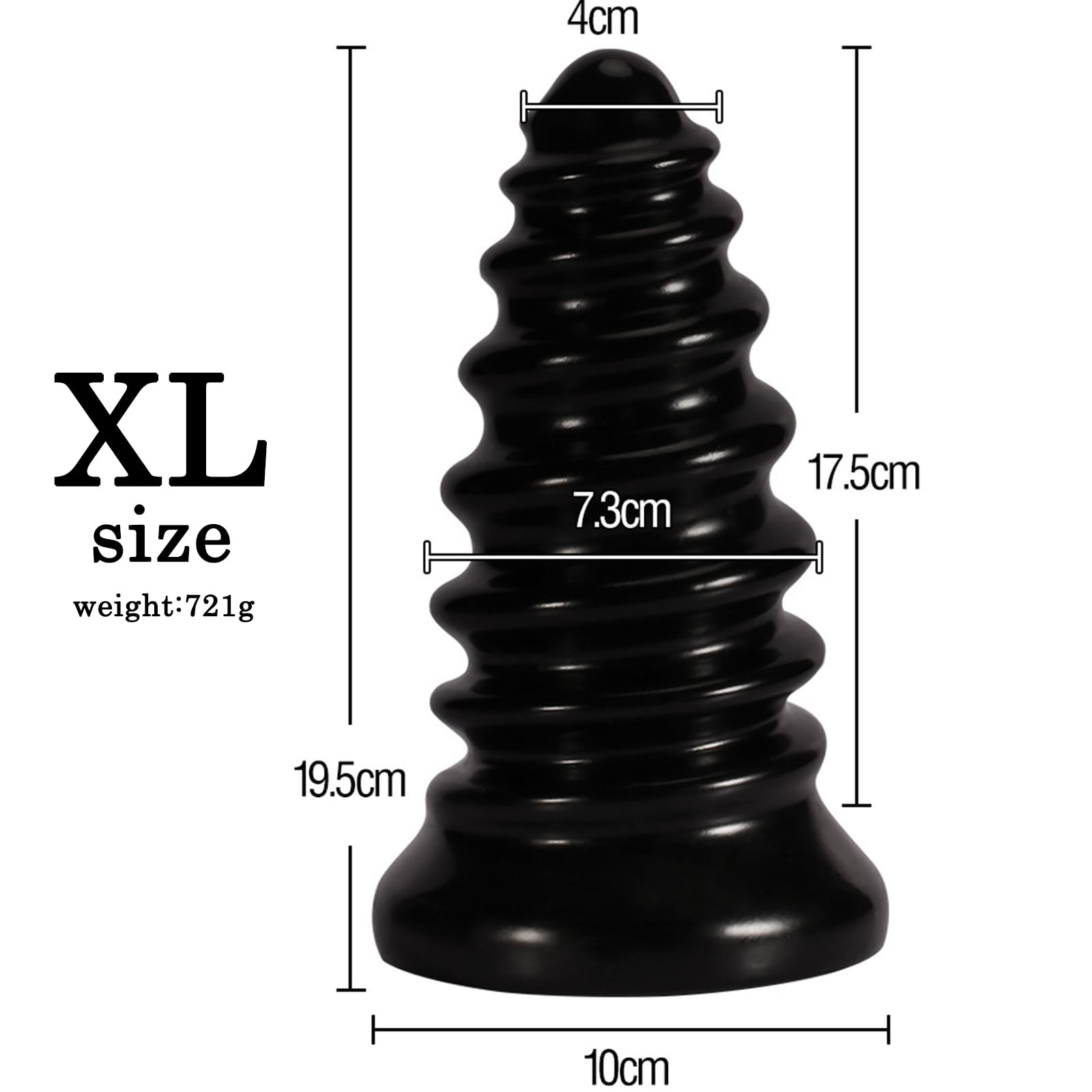 BDSMLOVE tapón anal grande, tapón anal con rosca gigante, consolador anal XXL, juguetes anales, fisting, juguete sexual, juguete sexual erótico a partir de 18 para parejas (Negro, XL)