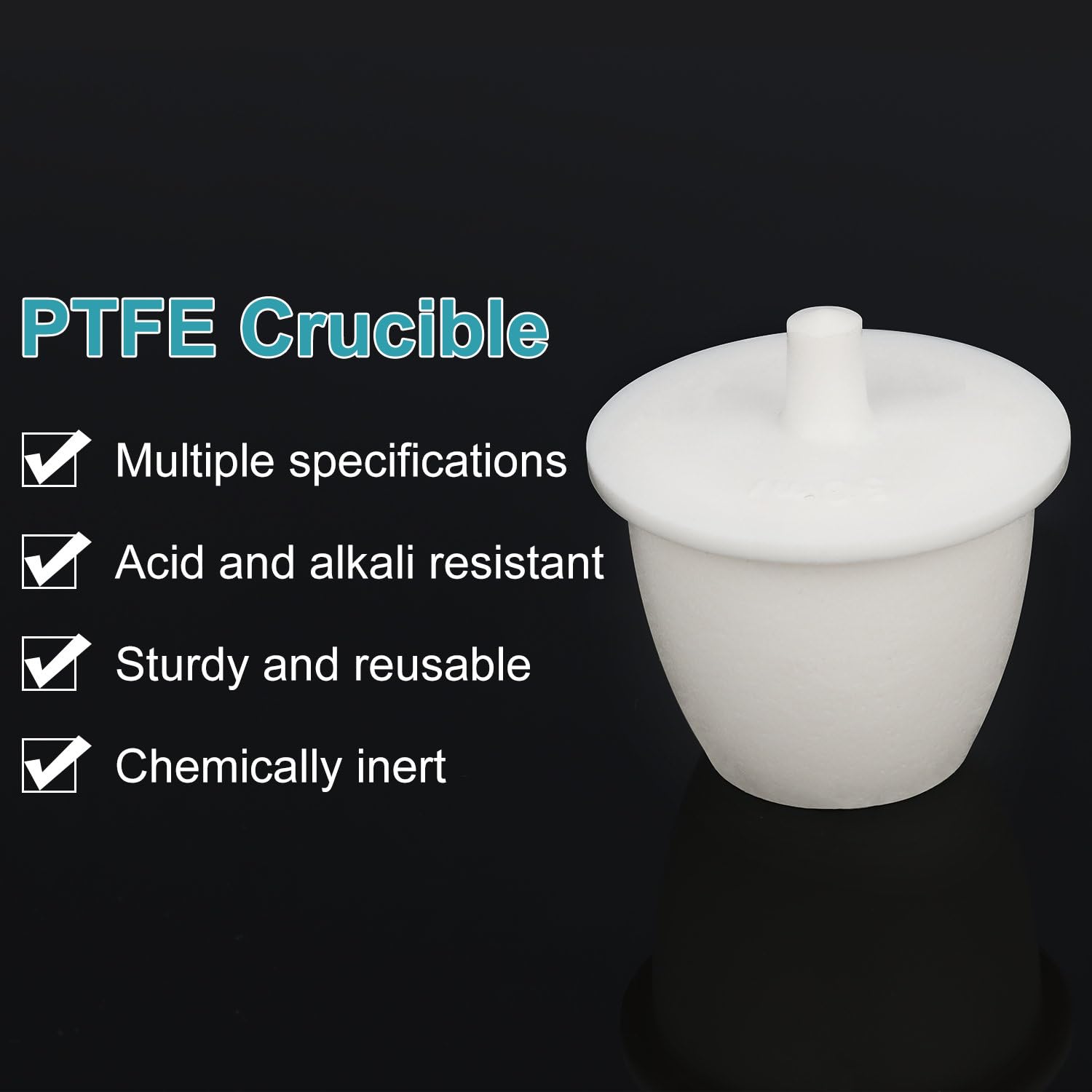 stonylab Crogiolo in PTFE, 30 ml Forma Alta Laboratorio PTFE Teflon Crogiolo Tazza Bicchiere con Coperchio per La Ricerca di Laboratorio