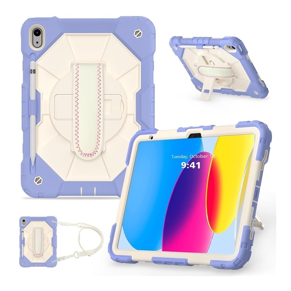 Housse silicone iPad 11 Generation 2025 design bicolore avec support premium - 7