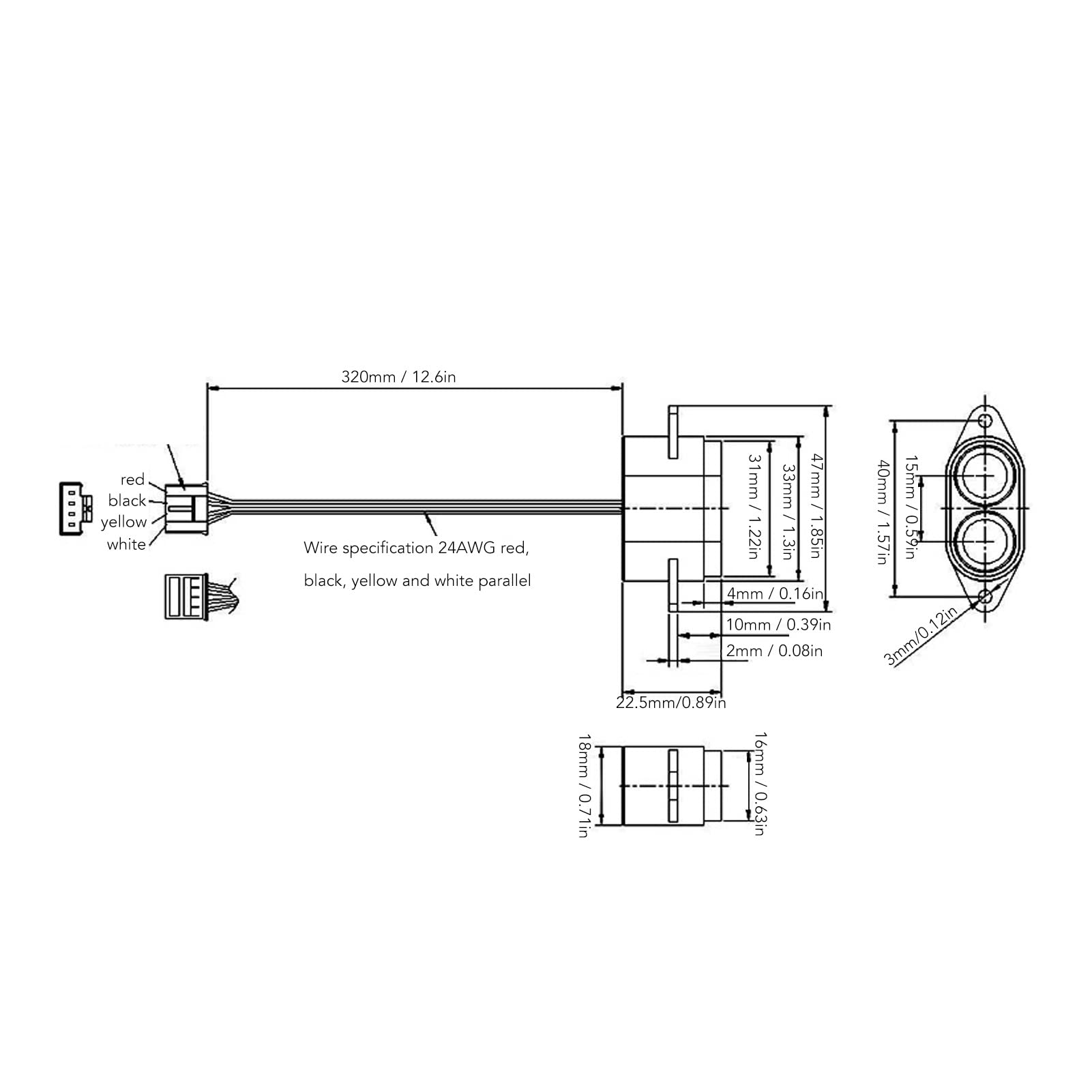 Sensor de Distancia de Rango Ultrasónico, Diseño de Bajo Consumo de Energía, Procesamiento Acústico Híbrido, Protección IP67 Pulso PWM, DC3.3 12V Adecuado para Energía de Batería