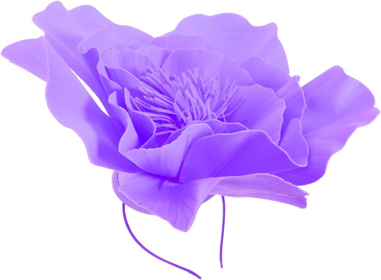 LUOZZY 2 Pcs Large Flower Fascinator Hat for Women Wedding Party Accessories with Purple Headband
