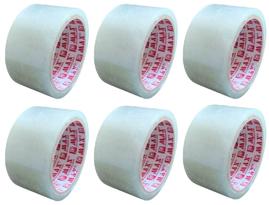 GenericRARE STONZ Cello Tape 2 Inch Rolls (48 mm X 65 m, Transparent Piece) Self Adhesive Transparent Packaging Tape for E-Commerce Box Packing, Office and Home use (6)