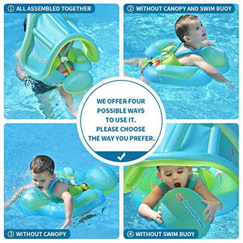 Free Swimming Baby Pool Float Activity Center with Removable Canopy for Kids Aged 6-36 Months Fun on The Water(with Canopy, L) - Thumbnail 4