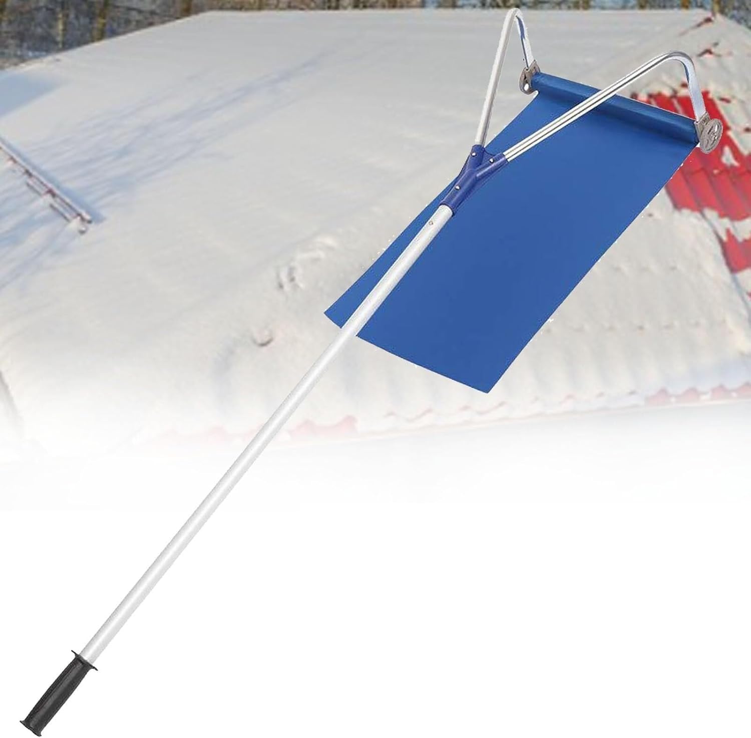 Easy Snow rake,Snow Roof Rake,Tool for Removing Snow rake from roof,Aluminum Roof Snow Removal Tool,Snow roof rake roof Snow clearing Tool(Silver)