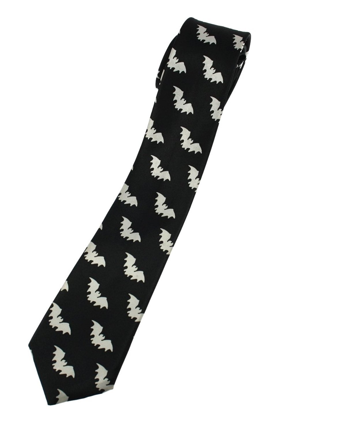 Zac's Alter Ego White Bats on Black Tie