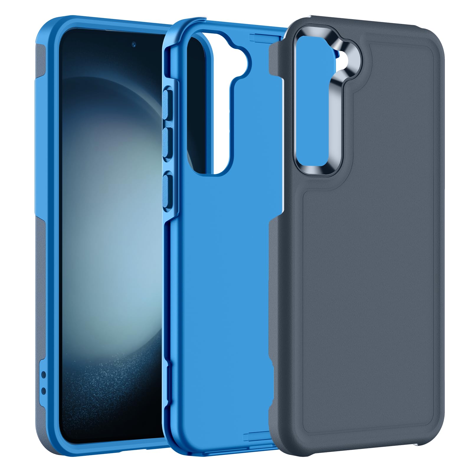 Hualele for Samsung Galaxy S23 Case,[Military Grade Protection] [Dropproof Shcokproof] Anty-Slip Grip Slim & Tough Dual Layer Galaxy S23 Case,Dark Blue