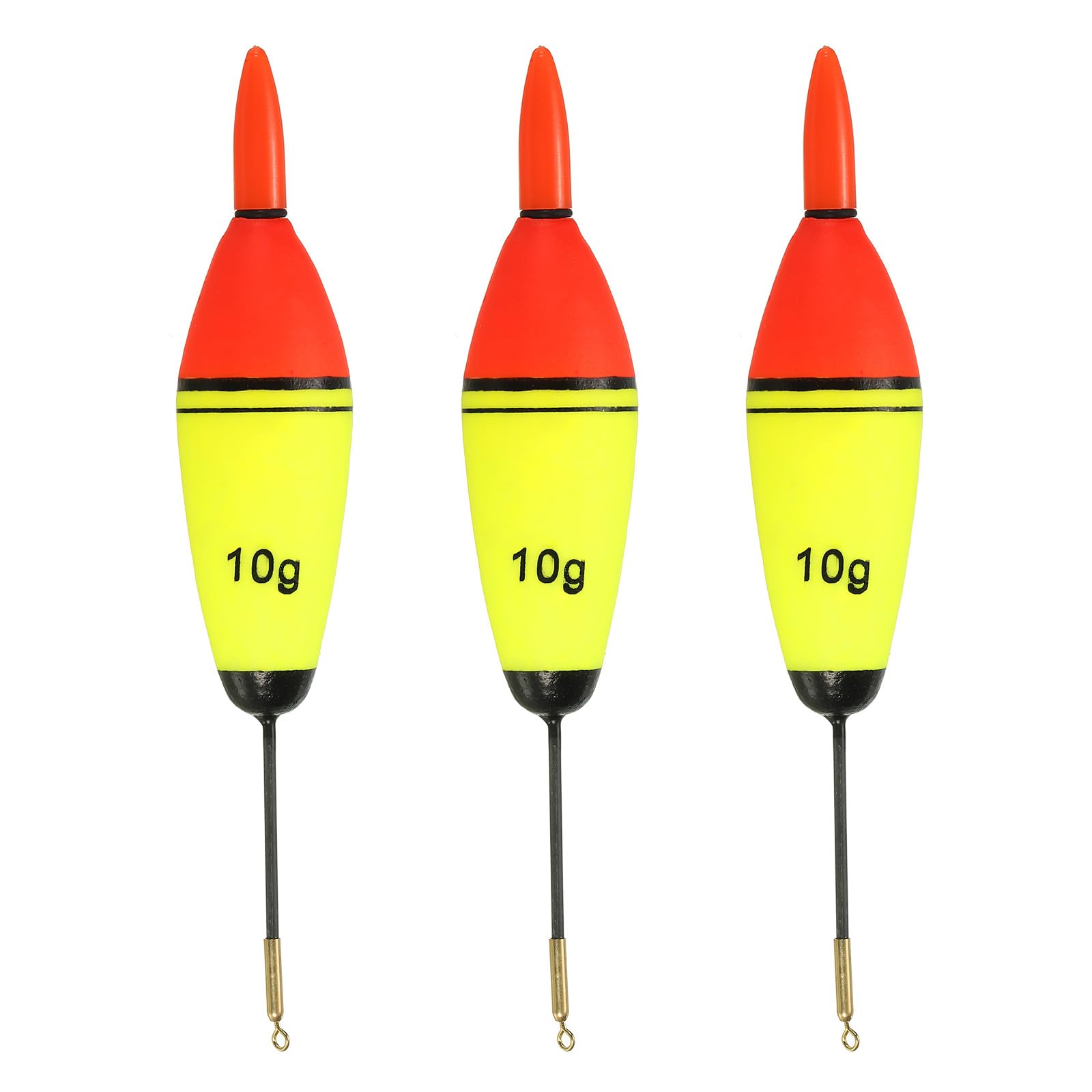 PATIKIL 0.35oz Lighted Fishing Slip Bobbers, 3 Pack EVA Light Up in Red Fishing Float for Night Fishing, Multicolor