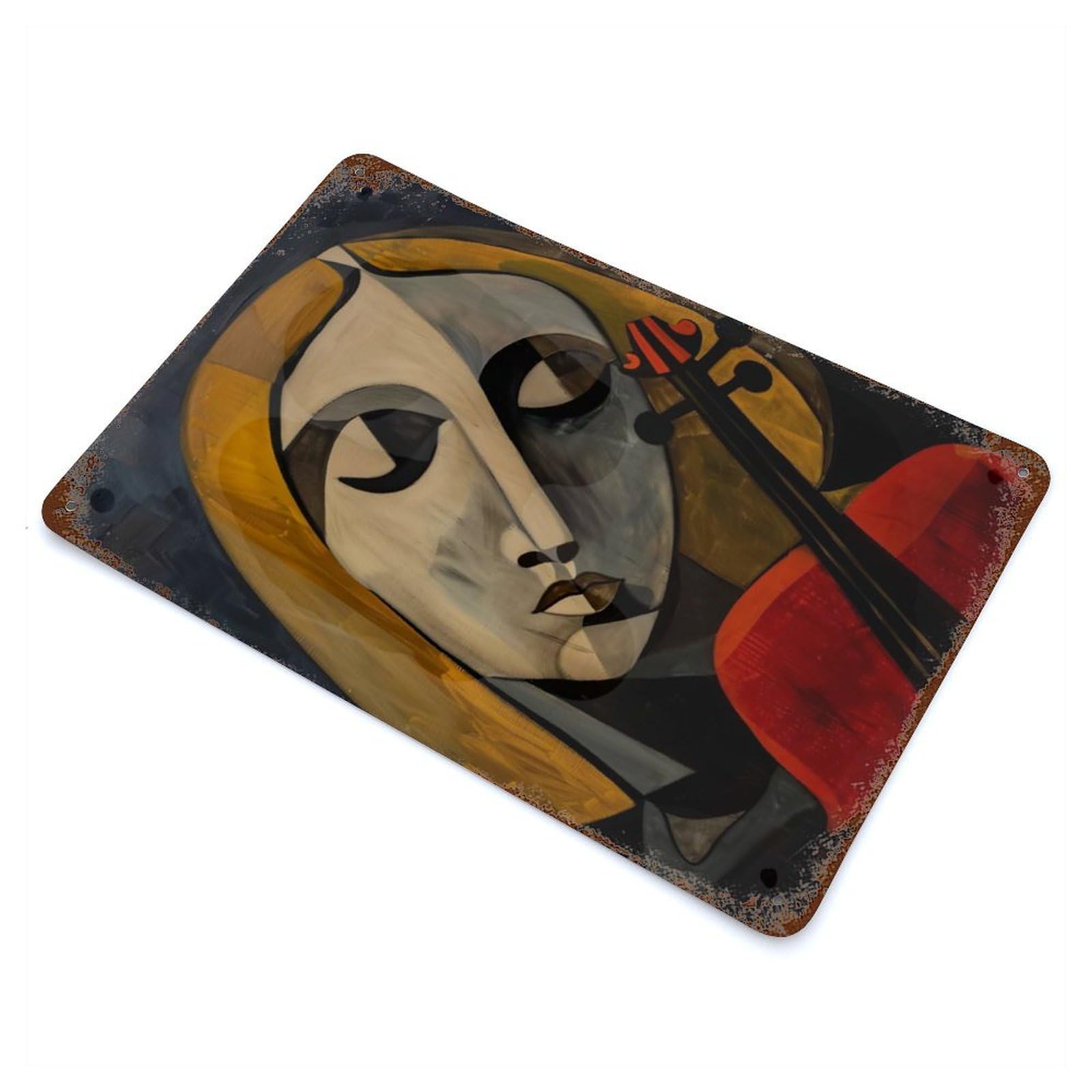 Musician Rustic Tin Plaque 11.8"x7.9", for Living Room, Hallway And Home Decor, Decorative Metal Wall Art