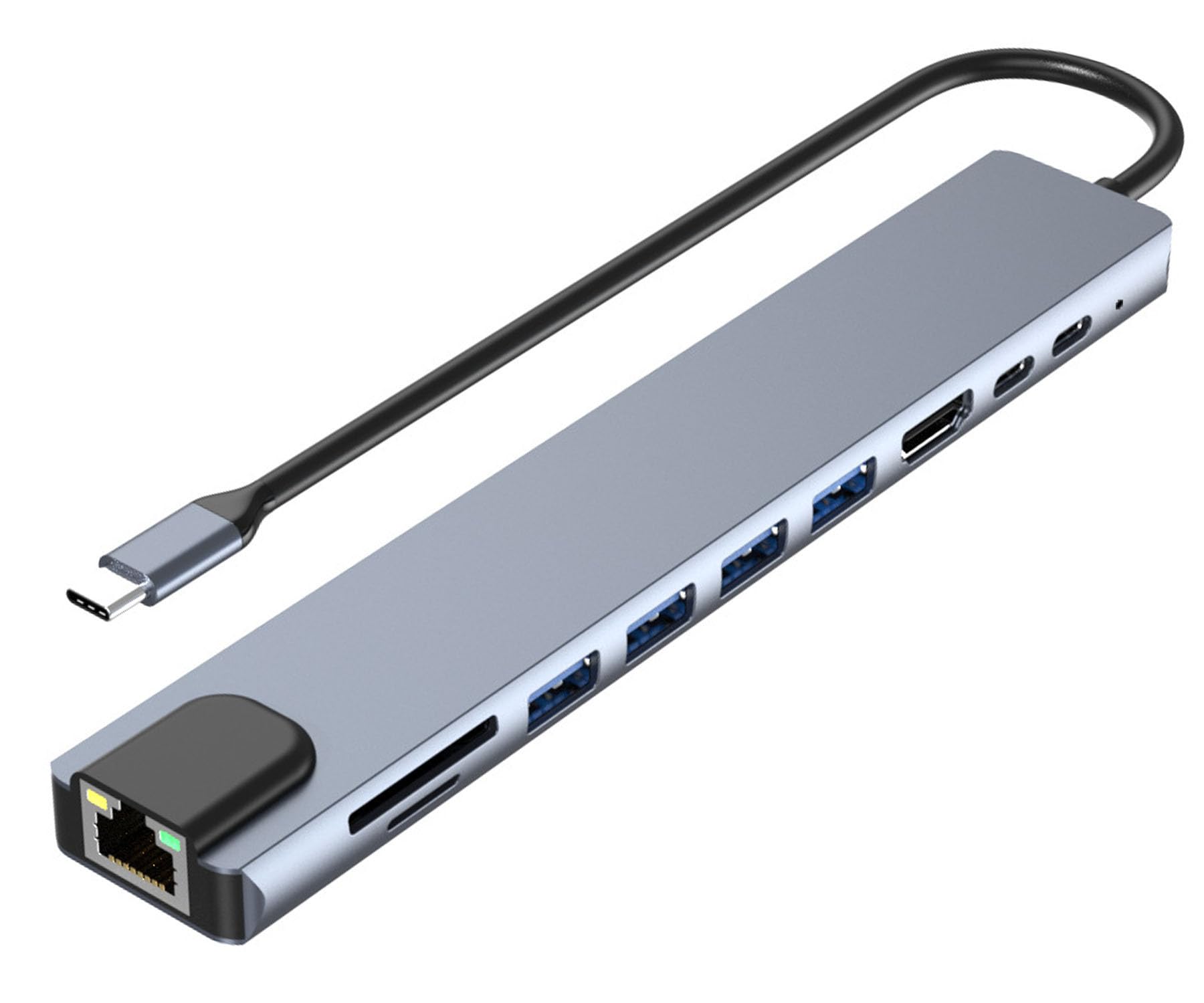 USB C Hub Ethernet 10 in 1 USB C Multiport Adapter Dongle with 4K HDMI RJ45 100W PD USB 3.0 SD/TF Card Reader, USB-C Docking Station with Ethernet