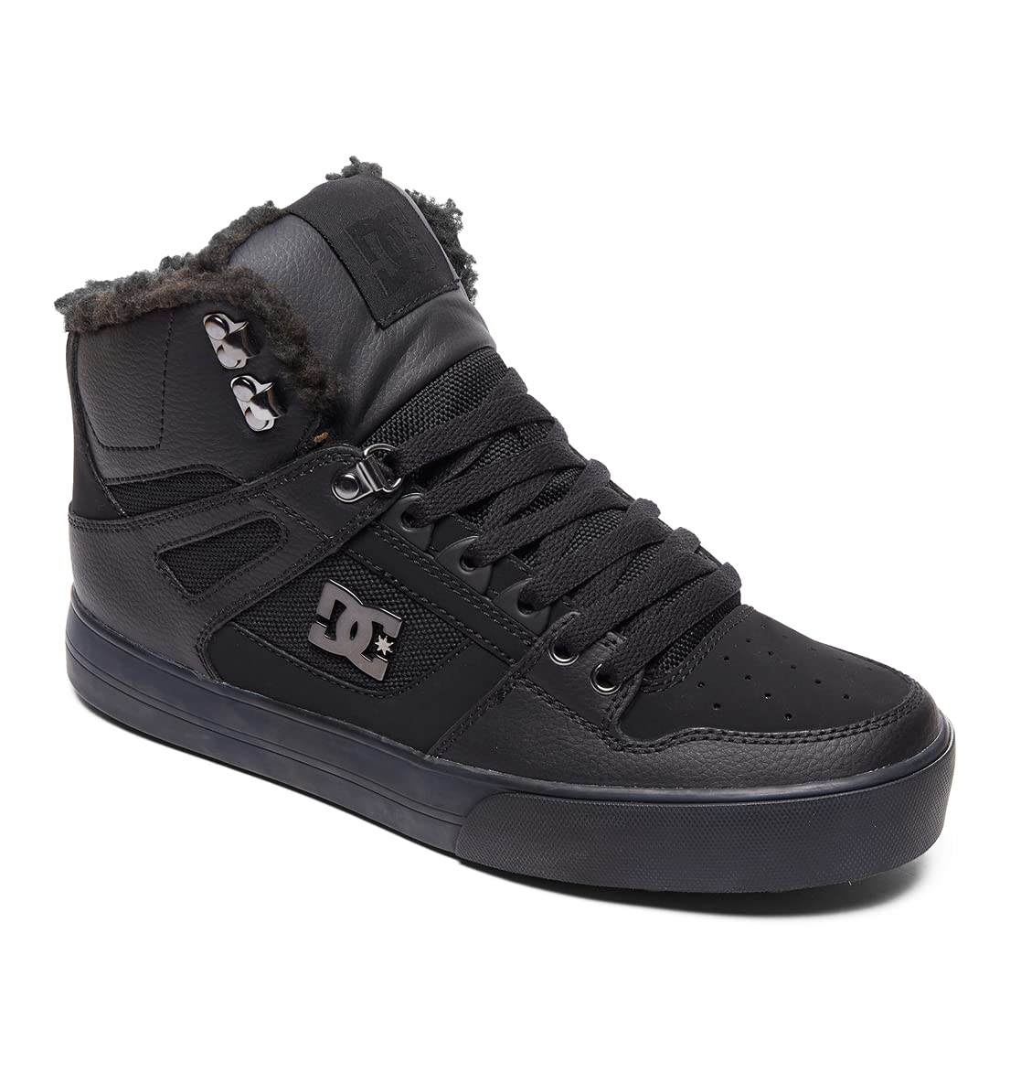 DC Men's Pure HIGH-TOP WC WNT Skate Shoe, Black/Black/Black, 7