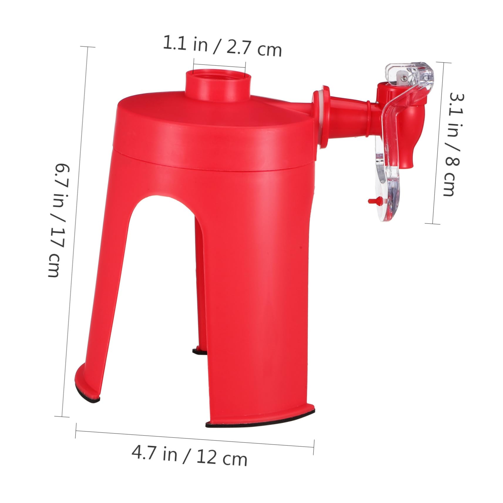 GRIRIW Creative Soda Dispenser Stand Inverted Drink Dispenser with Faucet for Bottles Easy to Use Keeps Beverages Fresh Food Grade Hard Plastic Red Color