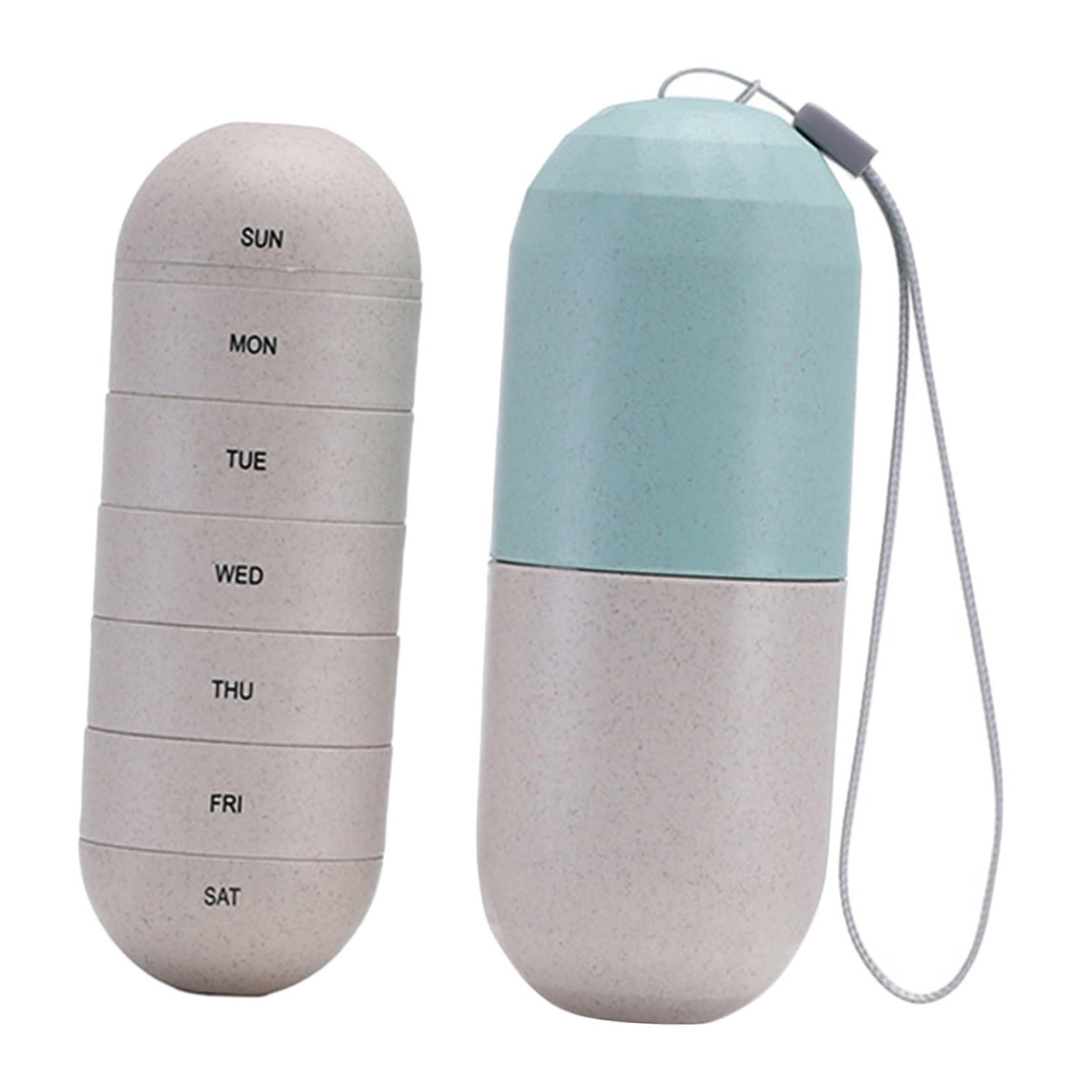Beaupretty 2 Ensembles pilulier scellé pilulier semainier hebdomadaire boite medicament organisateur hebdomadaire cas 7 jours étui de rangement pour pilules empilable