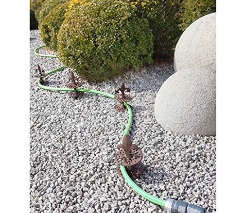 Dehner Schlauchführung nostalgisch, ca. 31 x 10 x 10 cm, Gusseisen, edelrostfarben, Rost