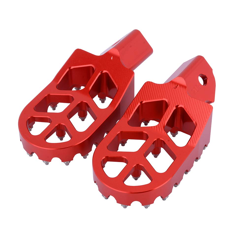 IUVWISN Dirt Bike Foot Pegs - Wider CNC Aluminum Pedals For CRF, XR, HAWK Models (Red) - View #4
