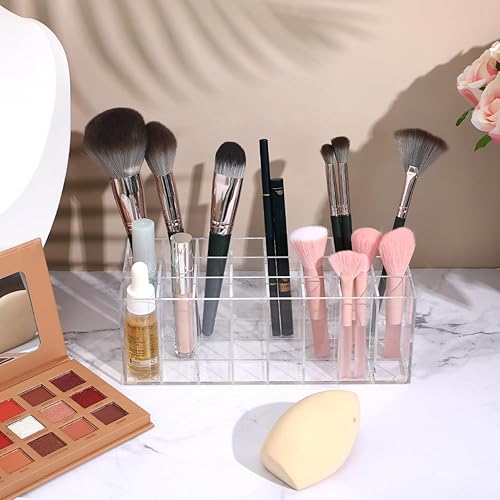 Vista 4 de Home Lipstick Display Container 24-grid Acrylic Lipstick Rack Lip Gloss Organizer Desktop Makeup Storage Holder