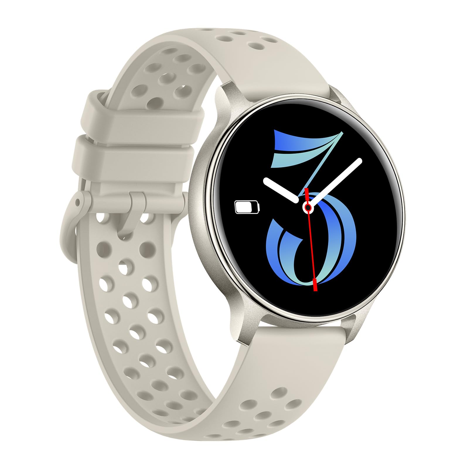 GPS Sports Smartwatch 1,32 Pouces AMOLED Écran Tactile 100 Modes Sportifs Altimètre Baromètre Boussole 3ATM étanche pour Les Amateurs de Plein air Randonnée Camping (Beige)