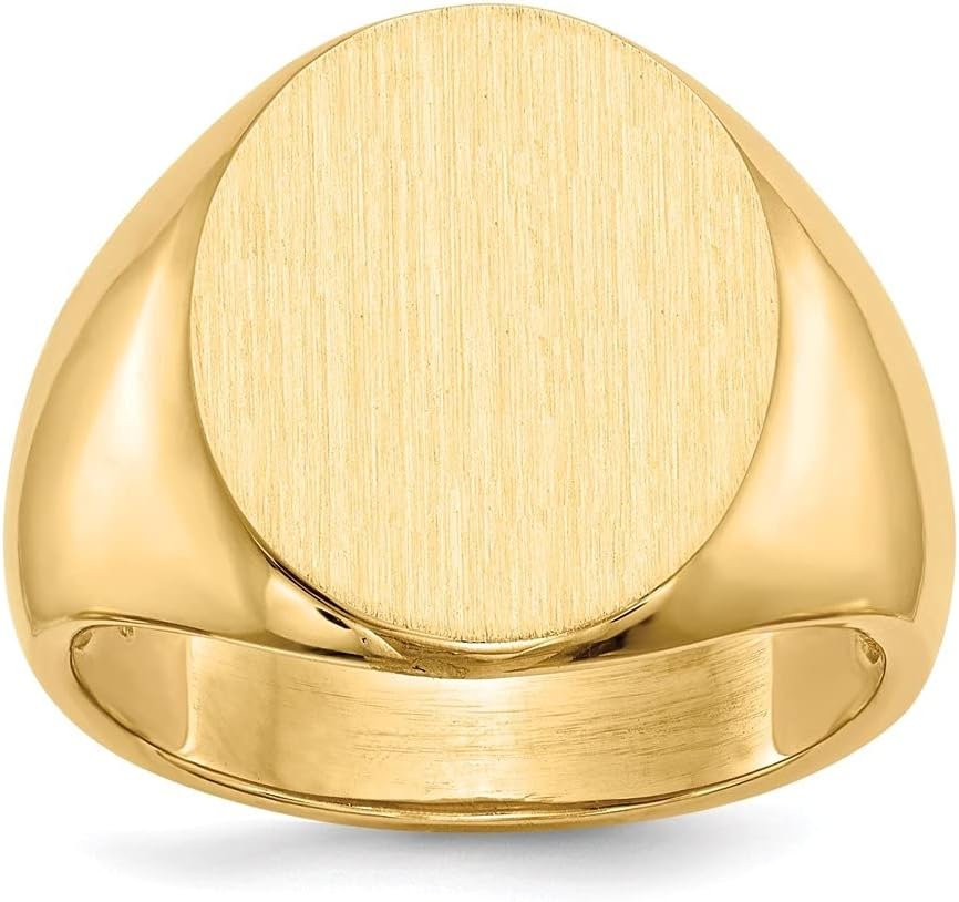 Diamond2Deal 14k Yellow Gold 17mm Signet Ring Size 10