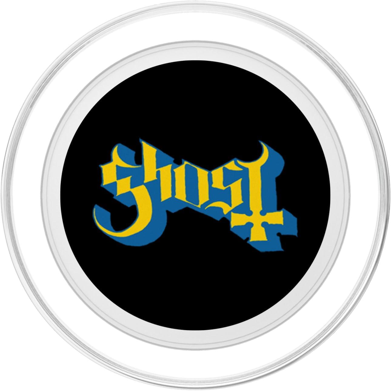 Ghost Blue and Yellow Logo PopSockets PopGrip for MagSafe