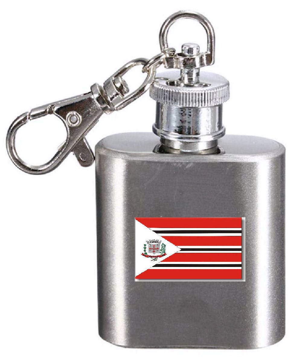 Flasque porte-clés drapeau Adamantina Sao Paulo en acier gravé