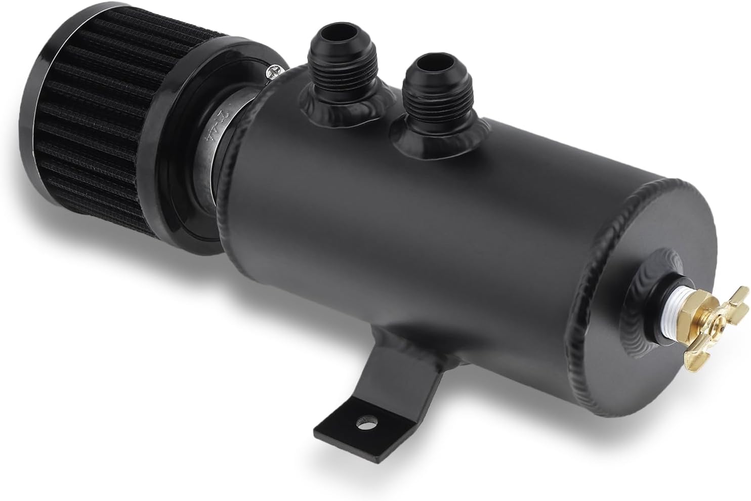 10AN Baffled Oil Catch Can, Universal 750ml Aluminum AN10 Oil Catch Can Exhaust Reservoir Tank with Breather Filter, 0.75L Oil Breather Tank