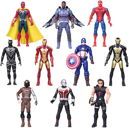 POIUYT Super Hero Series - Juego de 10 figuras de acción coleccionables de 6.7 pulgadas