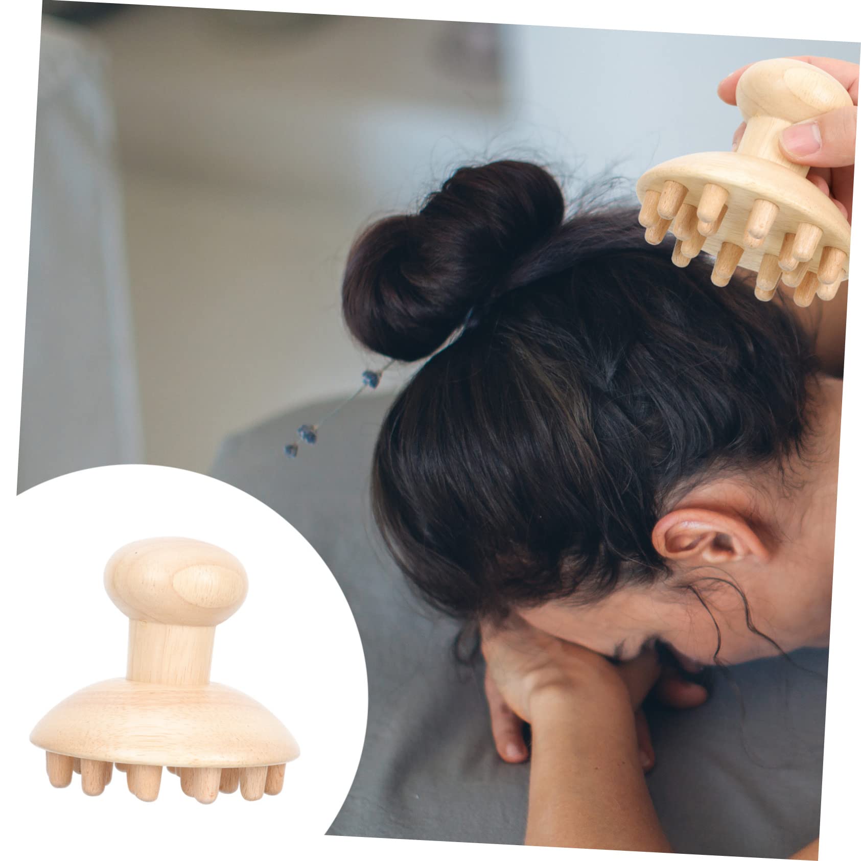 Healvian 2pezzi Pettine Massaggiatore Per Capelluto Legno Di Faggio Ergonomico Strumento Di Rilassamento Per Testa e Massaggiatore Acupoint Unico Design Elegante e Confortevole