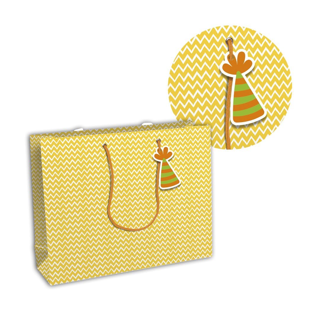 Clairefontaine 32499-6Cpack, Set of 6 White Kraft Gift bags, Shopping, 37.3x11.8x27.5 cm, 210g, Safari Design, Gift packaging - Image 4