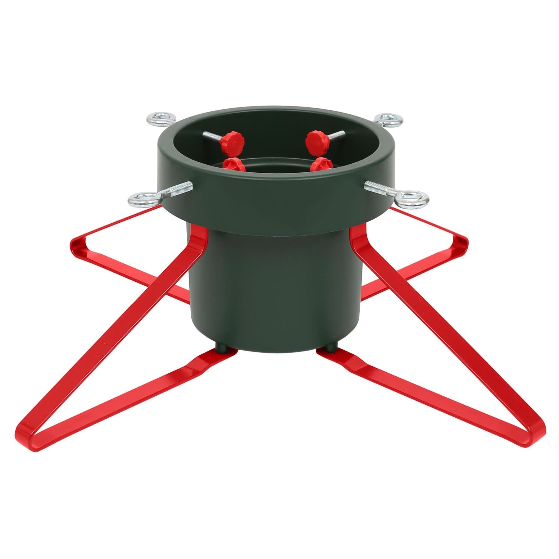 Harbour Housewares Red Classic Real Christmas Tree Stand - 5.5In - Metal Live Christmas Tree Decor Xmas Tree Holder For 2.5M Height With Water Holder & Adjustable Trunk Support