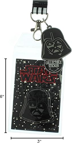 Miniatura 5 de Star Wars Darth Vader - Soporte para insignia de identificación con colgante de goma de 1.5 pulgadas