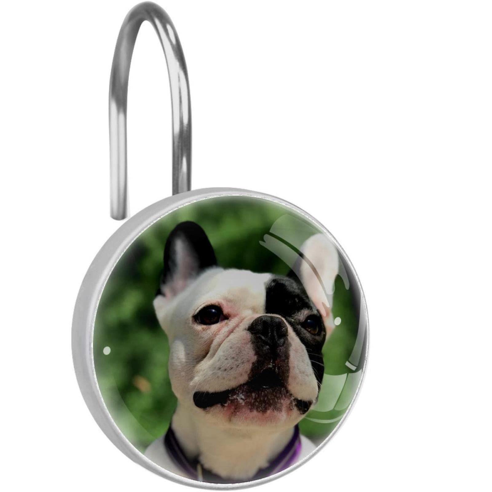 Crochets rideau de douche inox robustes bouledogue français