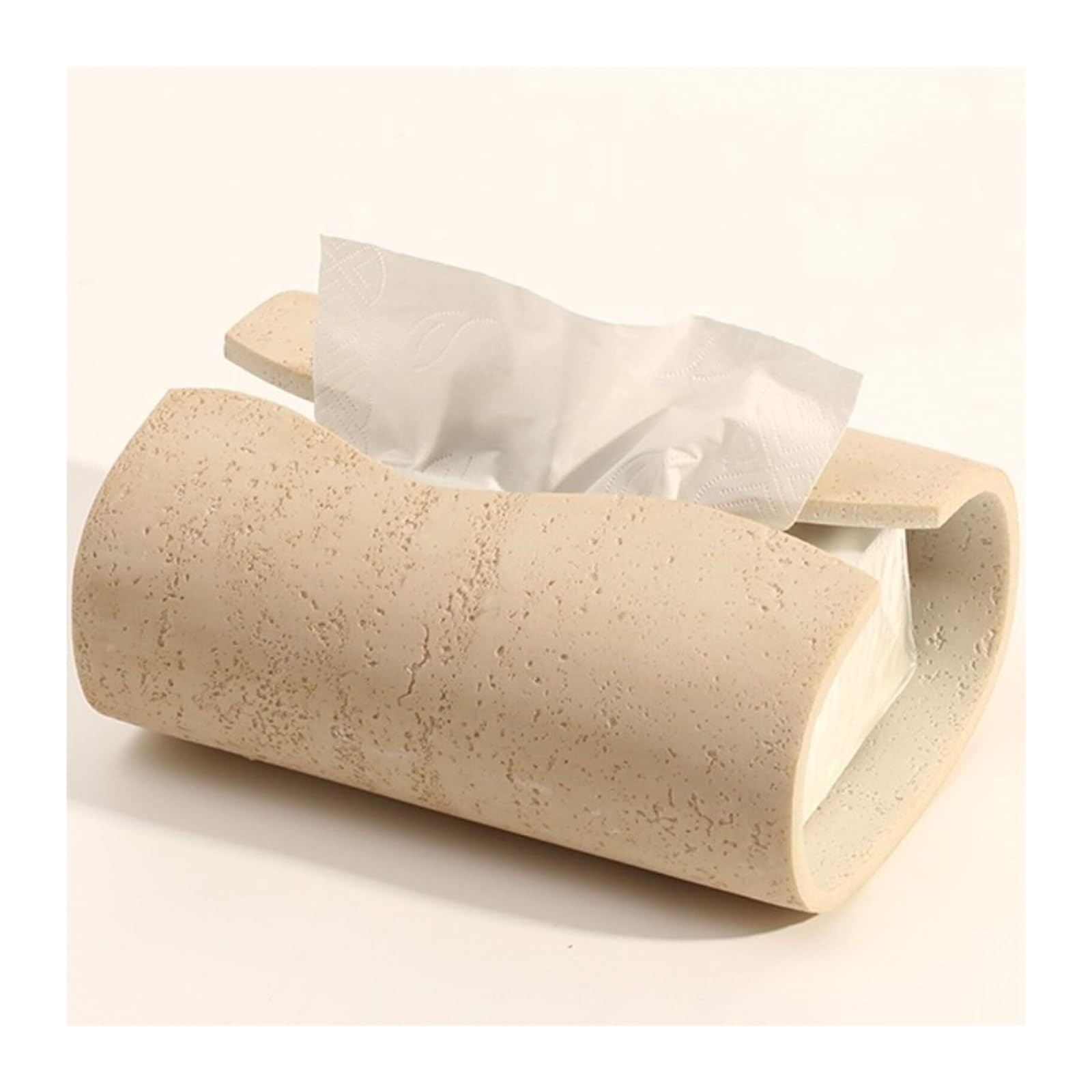 Tissue Dispenser Box Sculpted Sandstone Tissue Box Artistic S-Curve Home Decor And Napkin Holder Universal Apartment Must Haves