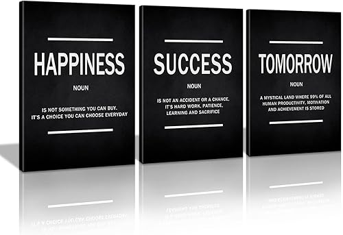 Miniatura 19 de KAWAHONE Lienzo decorativo motivacional para pared, con texto en inglés "It All Starts with A Dream", póster inspirador para oficina, con citas,