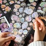 HAKONA フレークシール 可愛い 花火 シール手帳12枚セットコラージュ 素材 大量多種類デコレーション キラキラシール おもしろ ロマンティック ステッカー おしゃれ デコレーションシール スマホケース装飾 DIY装飾用品