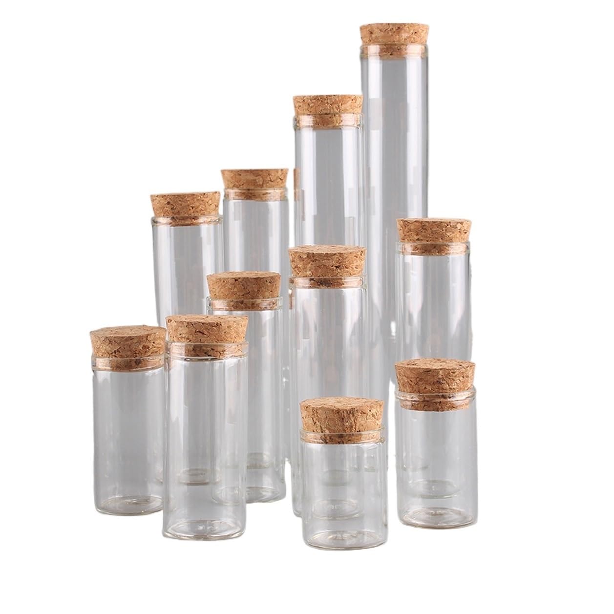 probówki ze szkła borokrzemowego, Szklane probówki z korkami, 12 szt., 15-60 ml, wiele rozmiarów, do majsterkowania(45ml)