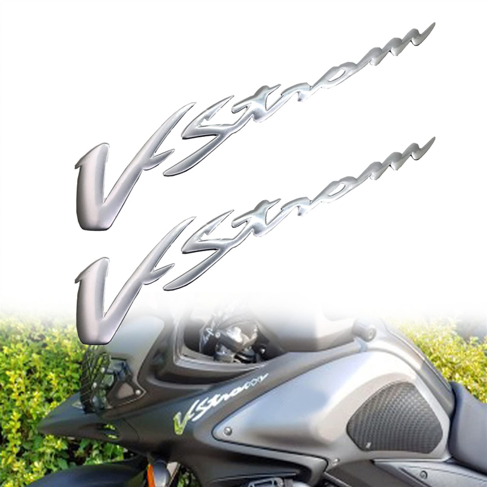 Stickers réfléchissants Suzuki Vstrom 250 DL 650 1000 XT avec relief 3D chrome