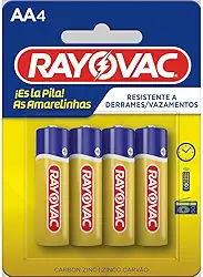 Pilha, RAYOVAC, Pilha Zinco ou Comum as Amarelinhas 10842, Amarelo, AA, Pequena