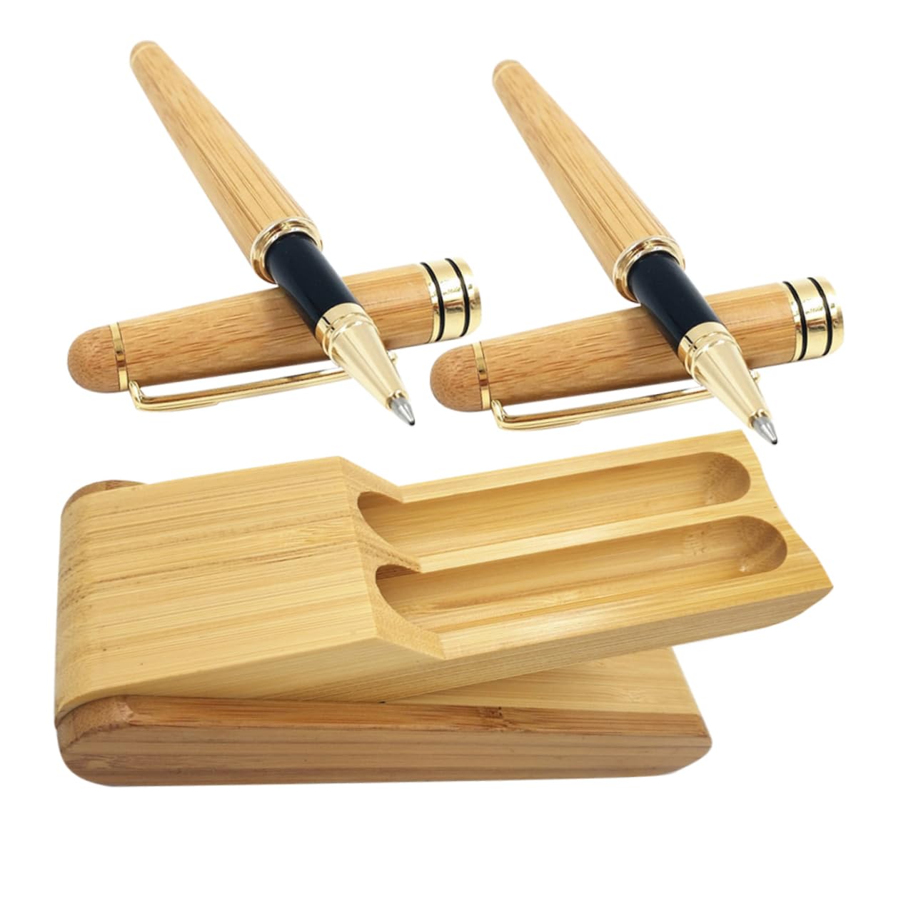 4 Sätze Stift-set Büro Stift Schreibstift Tragbare Signierstifte Etui Füllfederhalter Für Kalligrafie Kalligraphie-übungsstift Tintenstift Reisestift Bambus Brown