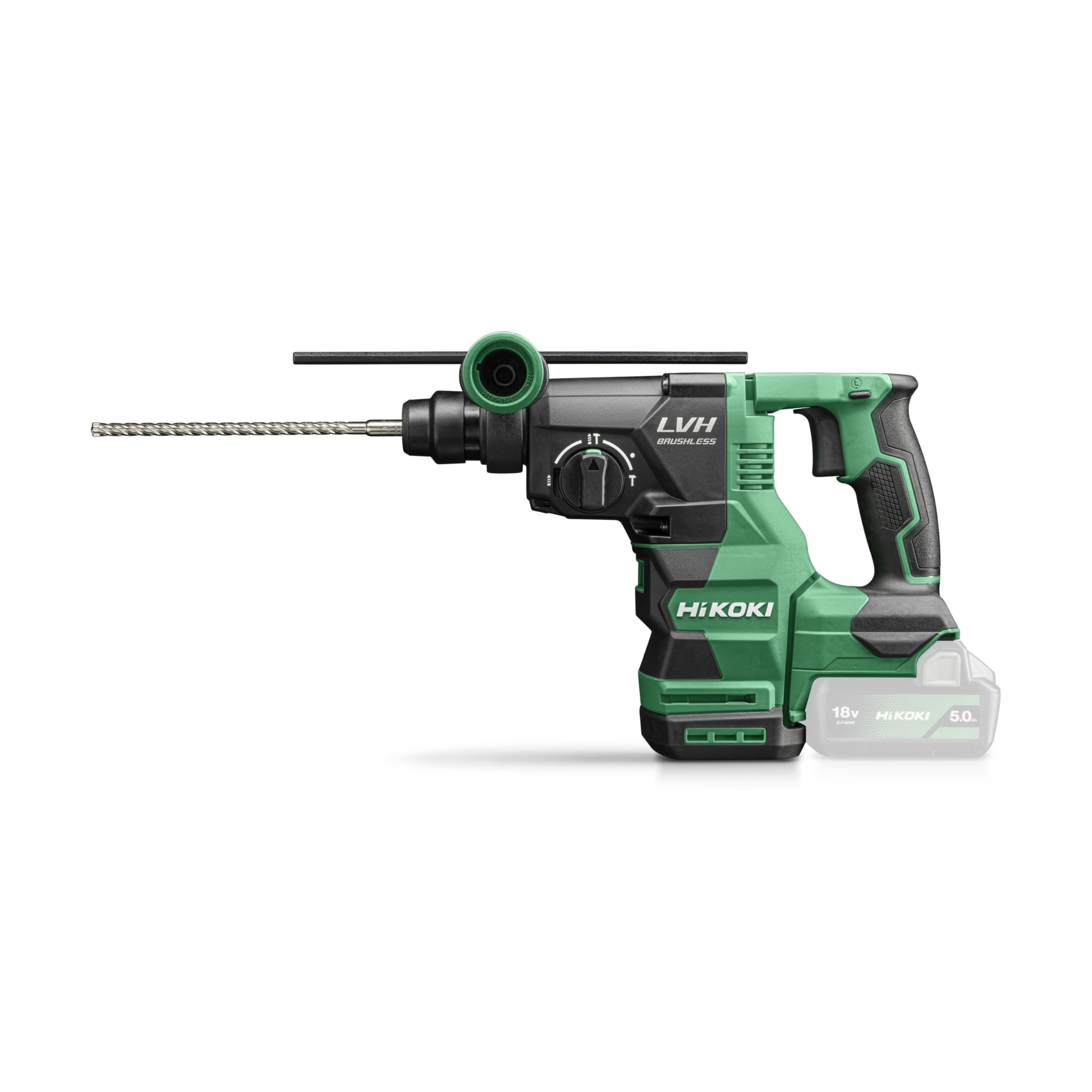 HiKOKI Marteau Perforateur Sans Fil - 18 V, 3,2 J, SDS-Plus, 3 Modes de Fonctionnement, LED, Poignée Anti-Vibrations, Moteur Sans Balais - Avec Coffret