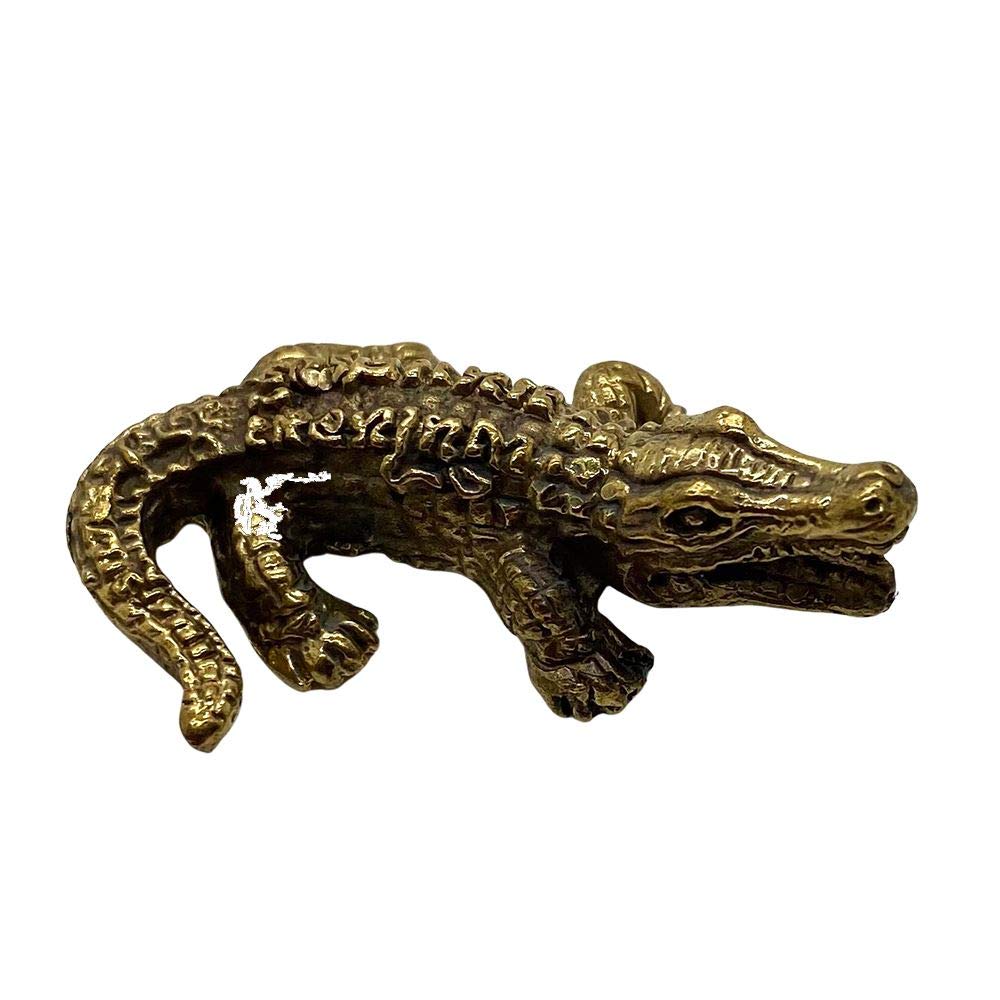 VIE Naturals Miniature Brass Figurines, Crocodile
