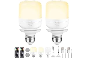 E26 Rechargeable Light Bulbs with Remote Control Timer