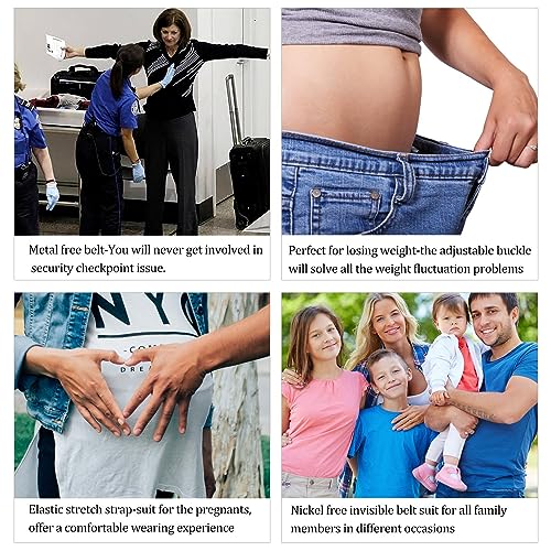 JASGOOD 3 Pack No Show Women's Belt, Black Elastic Stretch Web Belt for Jeans Nickle Free4