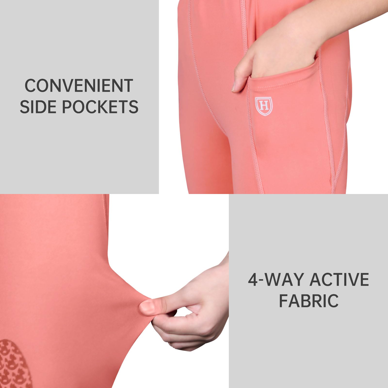 Harrison Howard Pantalones ecuestres para niñas, con parche en la rodilla, pantalones de equitación, mallas escolares