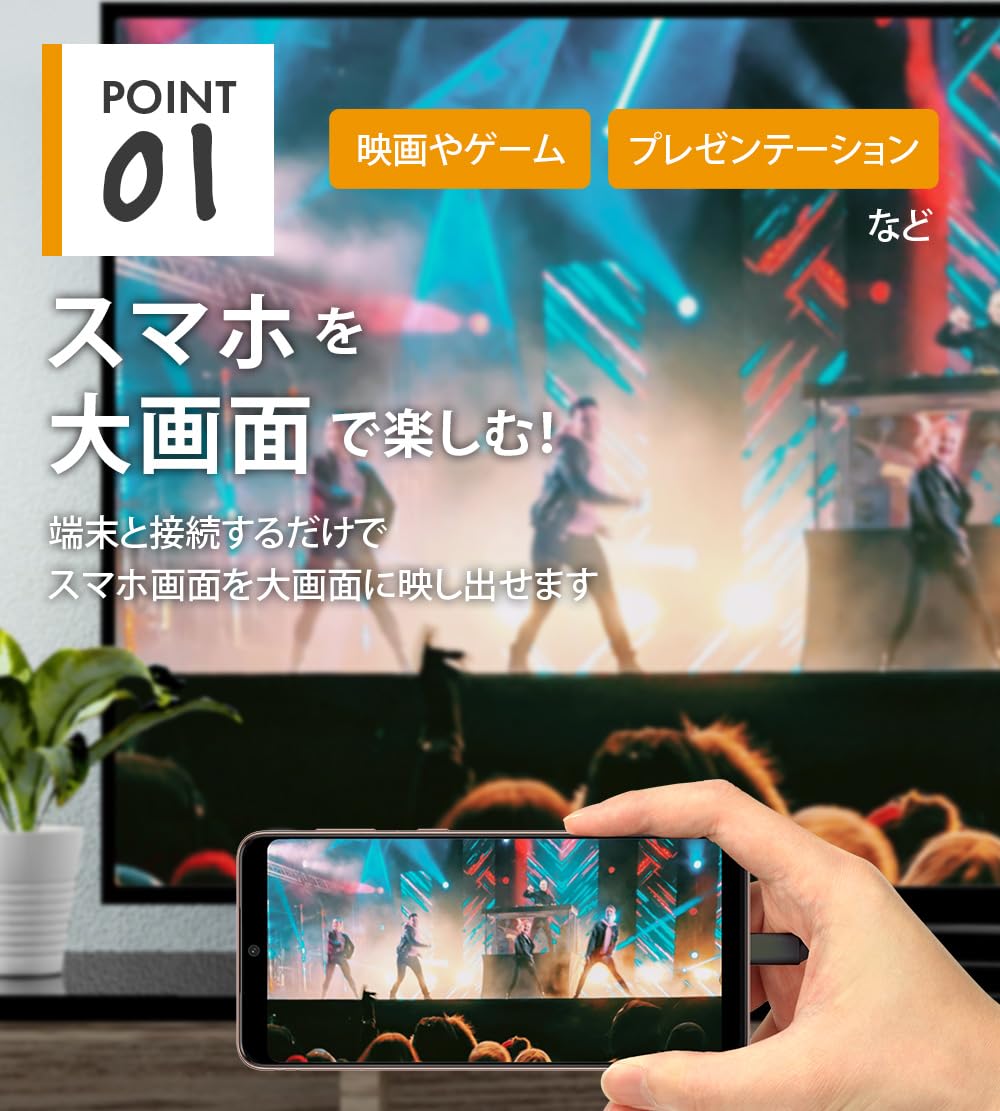 Premium Style USB TYPE-C HDMIミラーリングケーブル 2m PG-SUCTV2MBK
