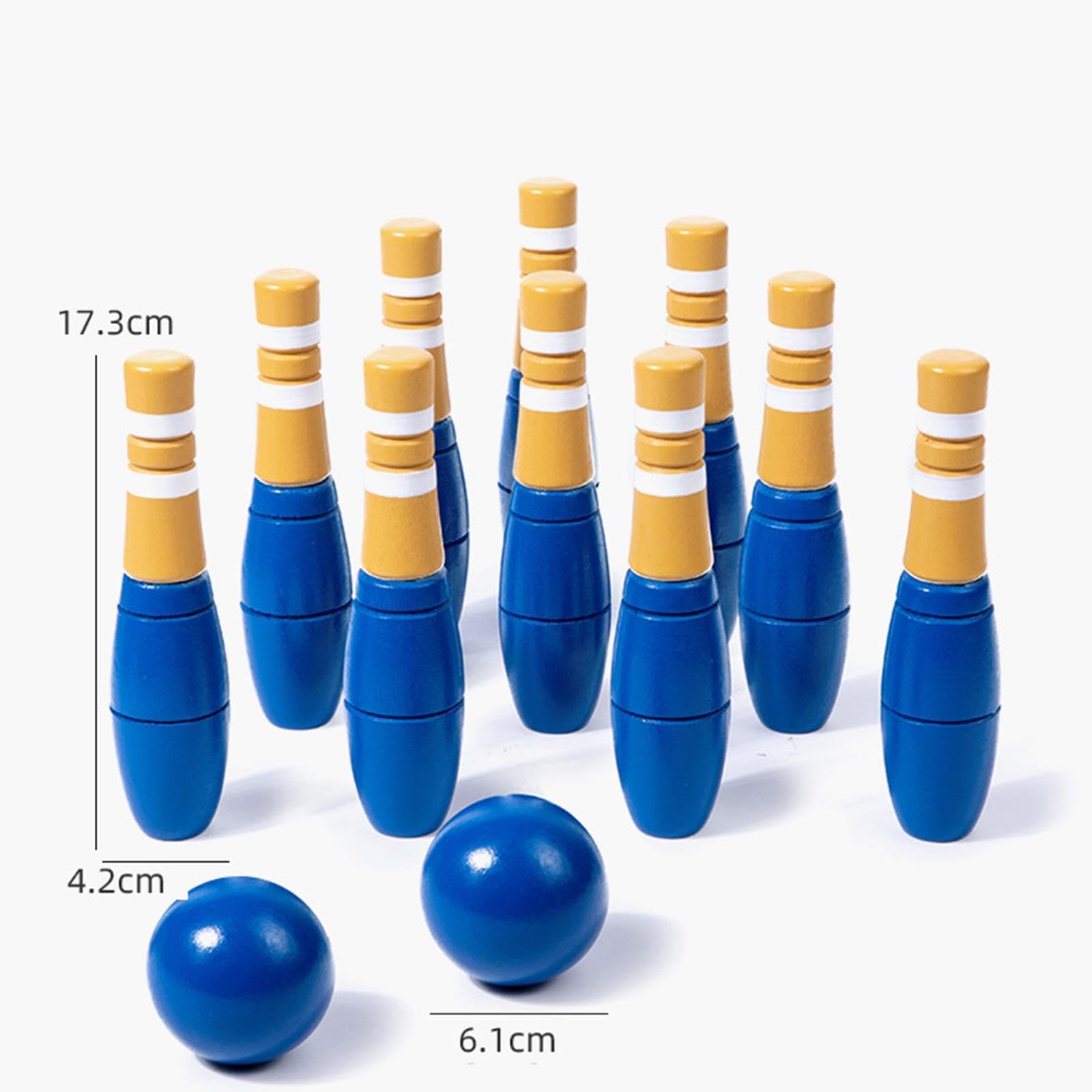 Set da Bowling per Bambini con Birilli in Legno, Giocattolo | divertente per attività al chiuso. Il set da bowling per bambini include 10 birilli, gioco interattivo per il tempo libero