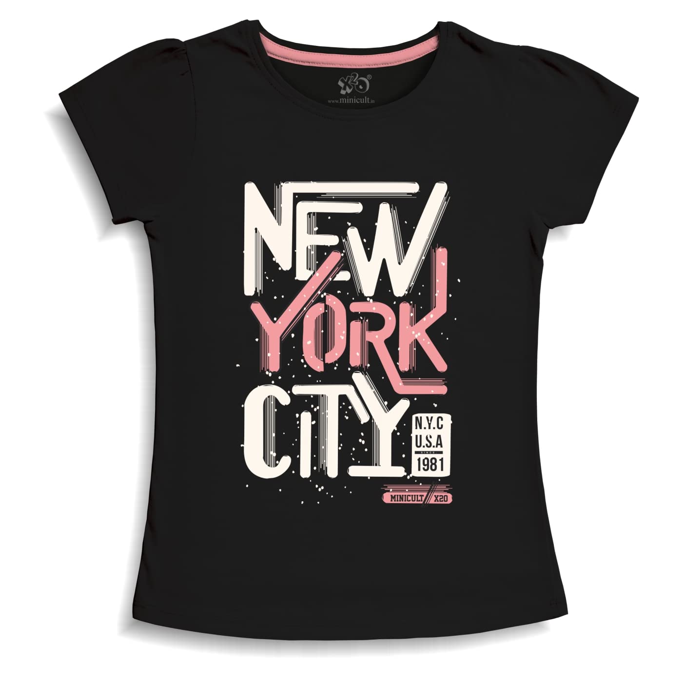 minicultGirls Half sleeeves Cotton Tshirt with Cute Prints and Colorfull (Unicorn)(Pack of 1)